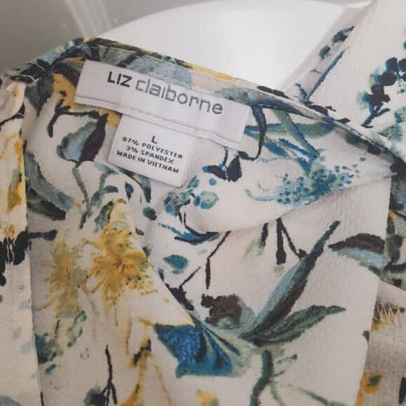 💃Liz Claiborne Floral Top Sleeve For Women. 🌴 - Picture 2 of 8